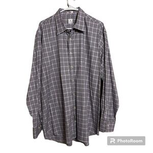 Peter Millar  Checkered Shirt Long Sleeve Button Up Cotton Mens Size XL
